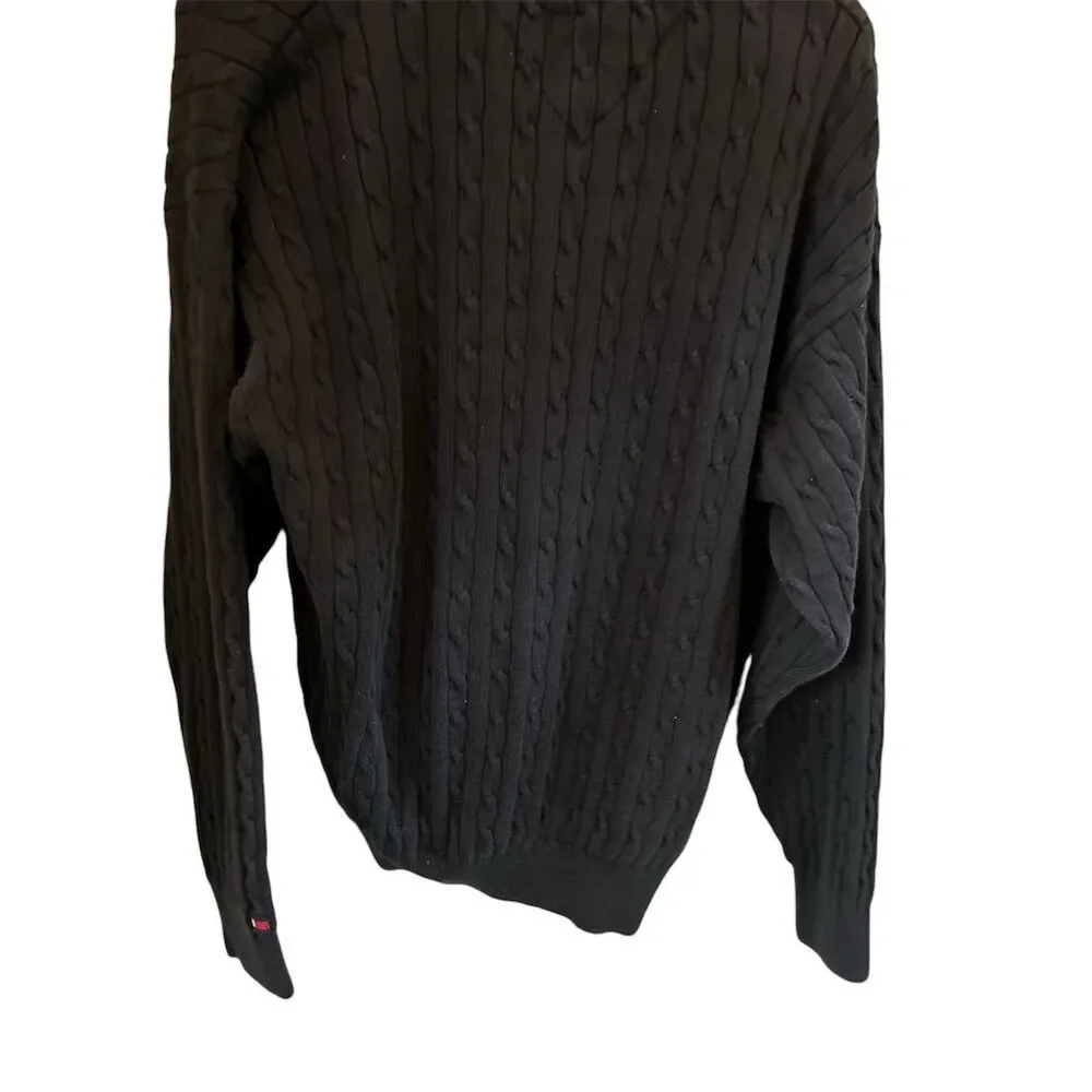 Tommy Hilfiger Men's Green Cable Knit Crew Neck‎ Sweater XL